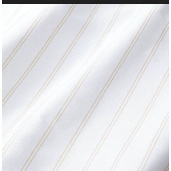 Threshold Full Kaki Striped Bed Flat Top Sheet - Picture 7 of 9
